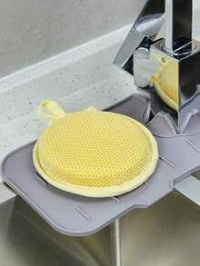 1pc/2pcs/3pcs Silicone Drain Mat, Kitchen Bathroom Faucet Anti-Splash Sink Drain Mat Filter - Multicolor - View 11