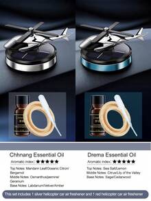 Solar Powered Helicopter Car Diffuser - Automatic Rotating Blades, 4 Colors - Includes 5ml Refill Oil, Wooden Chips And Dropper, Suitable For Car/Home Decor, Perfect Gift For Car Enthusiasts. Creative Car Accessory - Helicopter - View 29