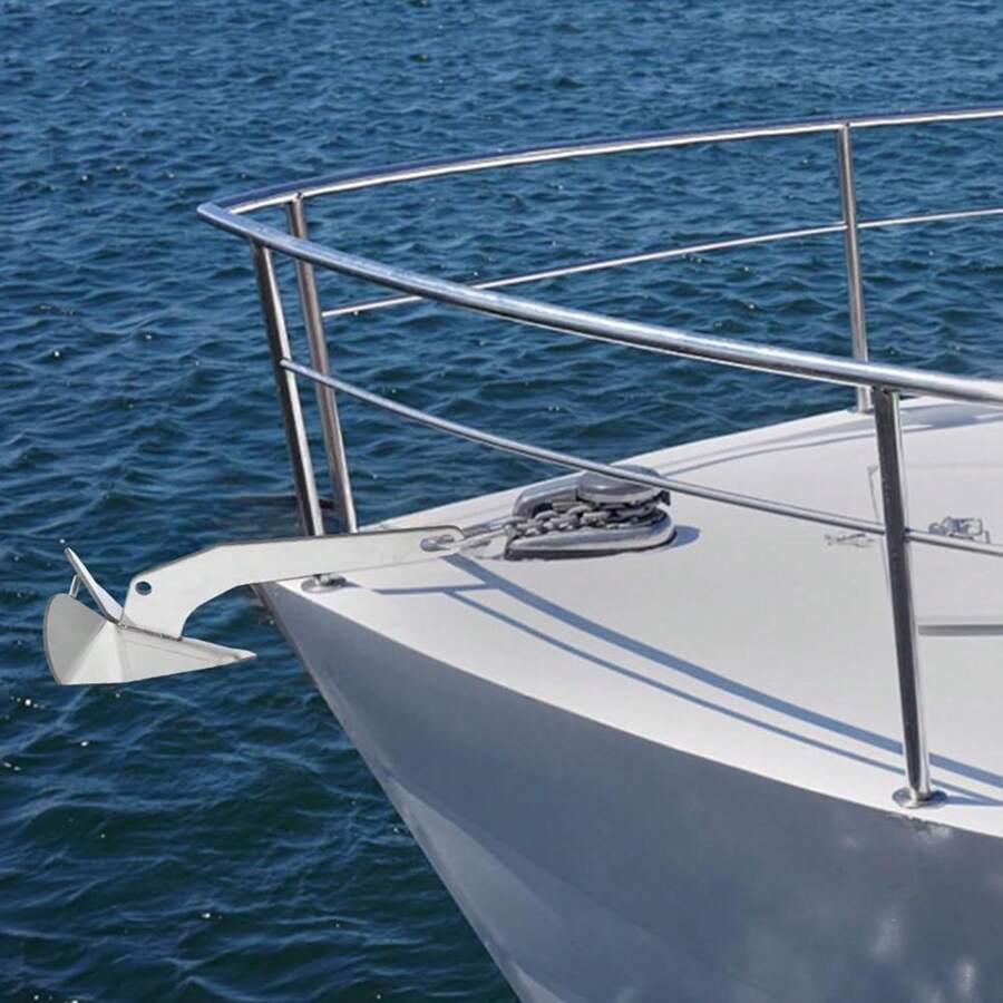 Ancla de barco actualizado, ancla de estilo delta de acero inoxidable 316, ancla triangular de pesado 11lbs / 17lbs / 22lbs estilo de ala para pontón, barcos de pesca - 22 libras - Ver 1