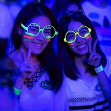 Glow In The Dark Party Glasses - Neon Green, Purple, Orange, Yellow, Red - No Lenses, Lightweight Durable Plastic Frames, Suitable For Halloween, Masquerade, Birthday, Photo Booth, Costume Parties - Party Favors, Decorations, Photo Props - Multicolor - View 8