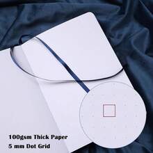 1本 A5尺寸 (5.7" X 8.3") 點陣手帳本，100頁，皮革封面，160 GSM 厚紙，適合子彈筆記、規劃與追蹤，學校用品 - A5 - 查看 5