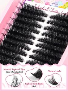 MAANGE 216 piezas 80D Extensión de pestañas manual 9-16mm Mezcla de pestañas individuales naturales y suaves, adecuadas para maquillaje diario y efecto de volumen rizado de pestañas de dibujos animados, pestañas postizas, pestañas agrupadas, pelo rizado, regalos de Pascua, regalos para mujeres en Pascua - D - Ver 9
