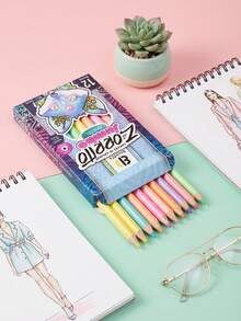 Lapices de colores jumbo pastel  12 pz - Multicolor - Ver 3