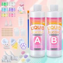[New DIY Squishy Kit]Super Soft Clay, 22 Oz 1:1 AB Liquid Silicone Rubber For Stress Relief - Make Your Own Toys, Gift For Kids & Teens (With Guide) - White - View 7