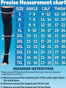 两双混色加大码过膝压缩袜，尺码 2XL-7XL，适合运动、健身、跑步，露趾设计 - 彩色 - 查看 2