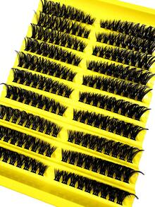 8-16mm Curl D Type DIY 180 Cluster False Eyelashes 80D 3D Thick Fluffy False Eyelashes Faux Mink Makeup Tool Reusable Beauty Product - D - View 8