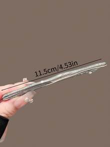 1pc Minimalist Metal Arched Hair Clip, Spring Clamp Hairpin For Bun Updo - Multicolor - View 5