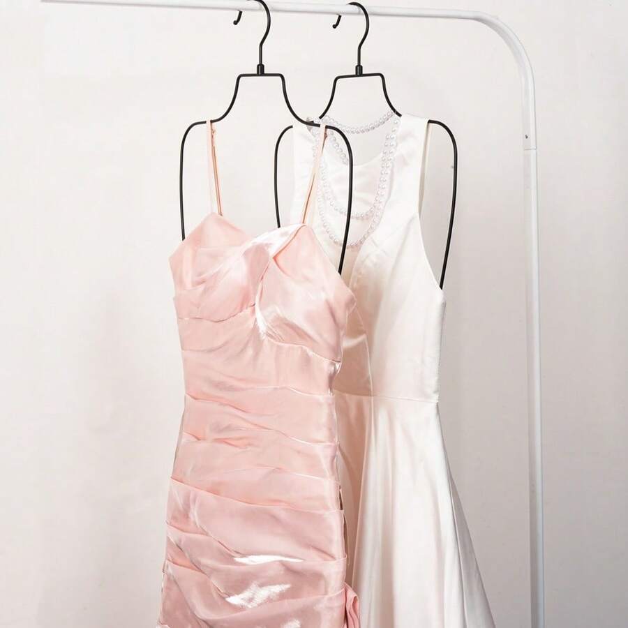 1个/2个装可折叠黑色高级连衣裙专用衣架，奢华泳装衣架，奢华婚纱高端服装衣架 - 黑色 - 查看 1