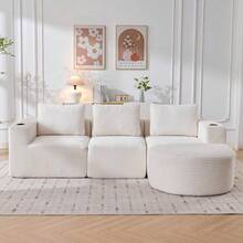 Sofas & Couches - Beige + Polyester + Upholstered + 2 Seat + Upholstered - View 2