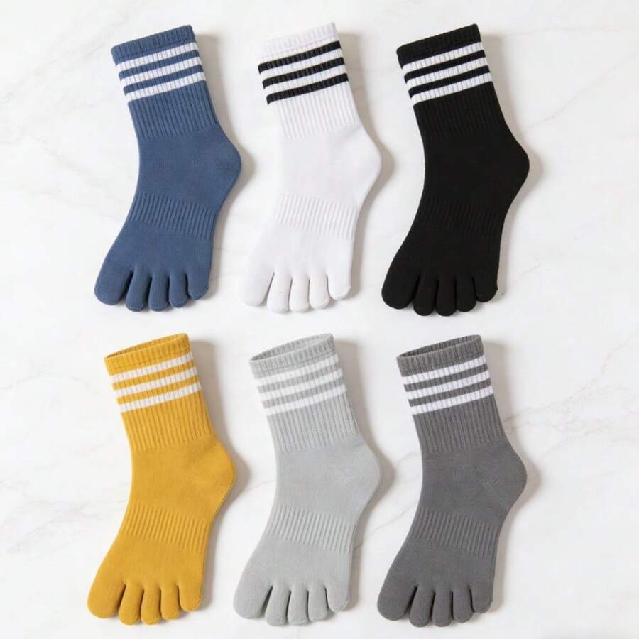6 Pairs Women's Toe Separator Socks Barefoot Comfort Pilates Dance Indoor Walking Socks - 6 Pairs - View 1