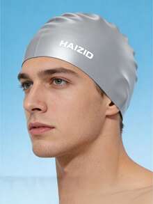 Adult Silicone Swim Cap, Waterproof Swimming Cap For Women With Long Hair, Ear Protection, Printed Design - Multicolor - View 8