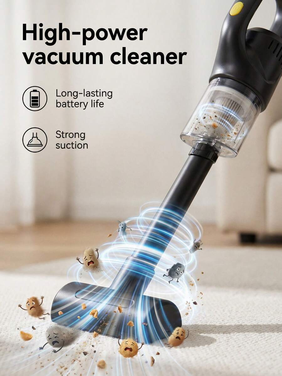 FIYIBAN Powerful Cordless Handheld Vacuum Cleaner Set - Lightweight And Portable Design, Strong Suction Power, Suitable For Home And Car Use, Christmas And New Year Gift