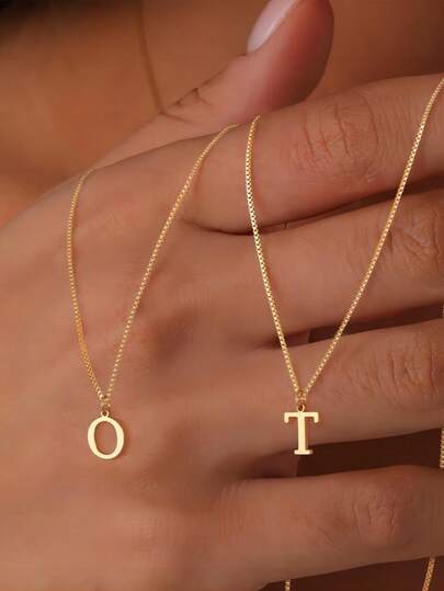 1pc Fashion Personalized 26 Initial Letter Pendant Necklace, USA Style Pendant Necklace, Versatile Summer Necklace, Women Jewelry Gift