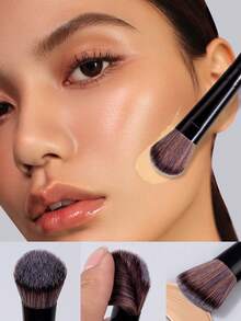 1pc Heart-Shaped Blush Brush, Precise Blush, Eyeshadow, Powder Makeup Brush Tool - Black - View 5