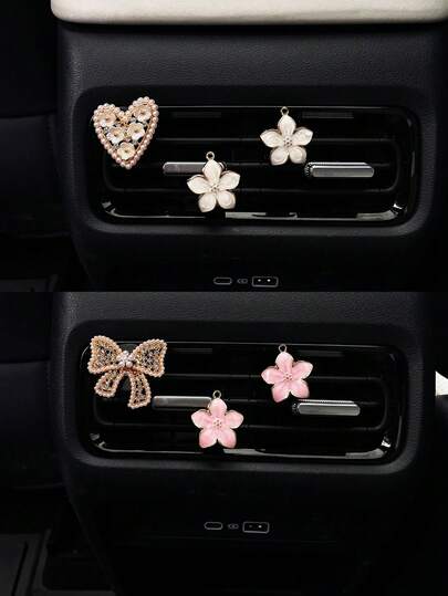 Kẹp gắn cửa gió điều hòa hình trái tim mới, đồ trang trí xe hơi thanh lịch và thời trang, không mùi (kèm miếng khử mùi, có thể dùng mùi hương yêu thích), phụ kiện nội thất xe hơi phong cách và bền bỉ, trang trí cho xe của bạn, món quà tuyệt vời cho gia đình và bạn bè.