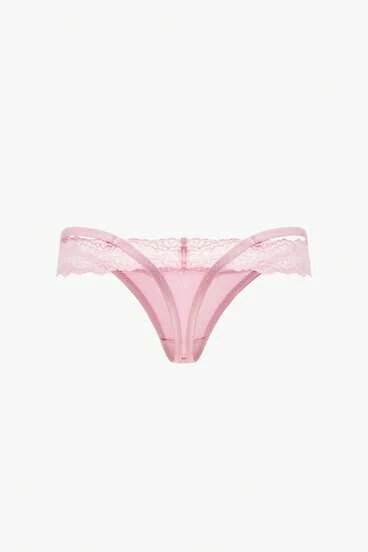 Bisouelle Fashion Lace-Trim Low-Waist Thong Panties