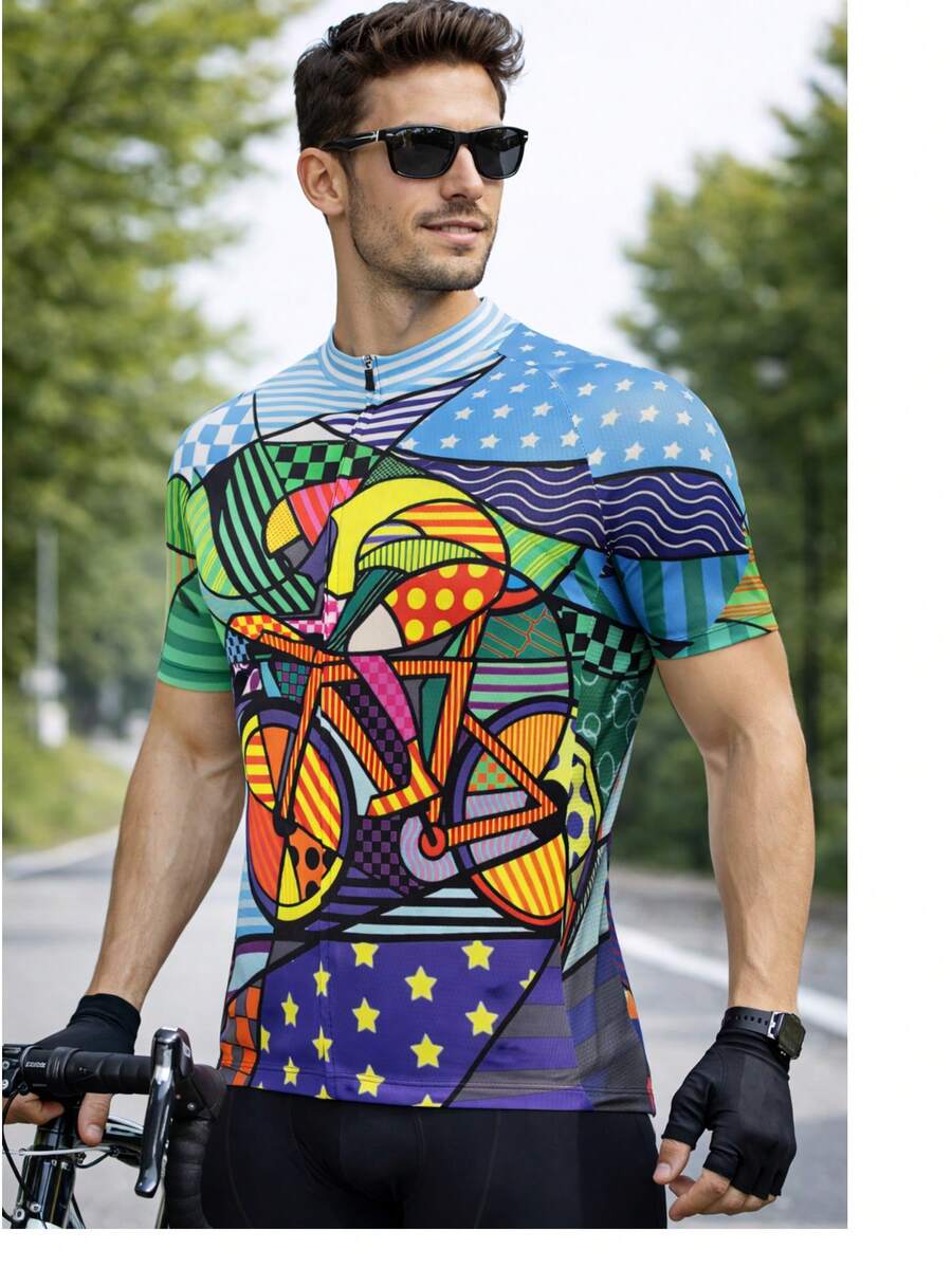 TELEYI Camiseta de ciclismo para hombre de manga corta, ropa de ciclismo transpirable con 3 bolsillos traseros #NUNCA SUBESTIMES A UN HOMBRE MAYOR Verano - Multicolor - Ver 1