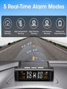 Hệ thống giám sát áp suất lốp TPMS, năng lượng mặt trời/USB, màn hình LCD kỹ thuật số không dây, phụ kiện ô tô 4x4, phụ tùng ô tô đa năng, 300mAh - A - Xem 5