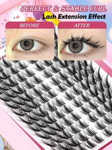 MAANGE 120片猫眼漫画风DIY簇状假睫毛，延长眼尾放大双眼，自然分节簇状睫毛，簇状假睫毛，派对个人假睫毛，约会假睫毛，假睫毛，簇状睫毛，簇状假睫毛，复活节礼物，复活节送给女性的礼物 - D - 查看 6