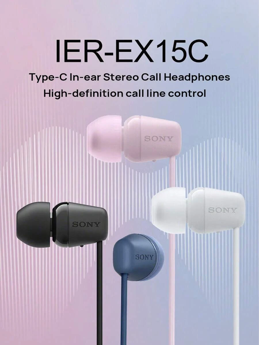 Sony Tai nghe IER-EX15C là tai nghe nhét tai có dây, sử dụng cổng Type-C, tích hợp micro để gọi điện. Tai nghe này có củ loa hiệu năng cao 5mm, thiết kế thoải mái và nhỏ gọn, dễ mang theo, phù hợp với máy tính xách tay và máy tính để bàn. - Xem 1