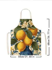 1pc, Lemon Pattern Polyester Apron, Suitable For Cooking, Baking, And Gardening - Can Be Used As Attire For The Kitchen And Dining - Multicolor - View 12