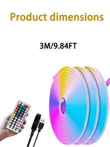 Bandes lumineuses LED multicolores avec télécommande, lumières au néon DIY avec USB, effets segmentés RVB, convient pour la décoration de la chambre, l'intérieur de l'armoire, le cadre du miroir de vanité, le bas du canapé, la vitrine de la boutique, le chemin du jardin, l'éclairage décoratif pour Halloween, Noël et d'autres fêtes ou l'éclairage au néon quotidien de la maison - Néon - Voir 17