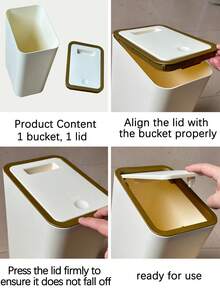 1 buah Tempat Sampah Anti Bau dengan Tutup Sekali Sentuh - Desain Persegi, Mudah Dibersihkan untuk Kamar Tidur, Dapur, Ruang Tamu, dan Ruang Publik - MultiWarna - View 8