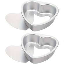 4"/5"/6"/8" Non-Stick Aluminum Heart-Shaped Cake Baking Mold With Removable Bottom, Suitable For Cheesecake, Sponge Cake, Ideal For Birthday, Party And Valentine's Day - Silver - View 8