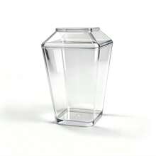 25/50/100 piezas Vasos cuadrados transparentes de 5oz/150ml para parfait - Vasos desechables para postres para fiestas. Opcional: Cuchara/Tapa - Ver 8