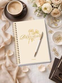 1 A5 52-Week Bible Study Journal Notebook, Easy-To-Use Bible Study Notes And Daily Reading Plan, Suitable For Women And Men, Faithful Friend Gift, School/Office Supplies - Beige - View 10