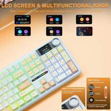 AULA F108 Pro Wireless Bluetooth Mechanical Keyboard, Gaming Keyboard With Hotswappable Switches, Smart Display, RGB Backlight, Full-Size Customizable, Genuine AULA Gaming Keyboard F108 - View 5