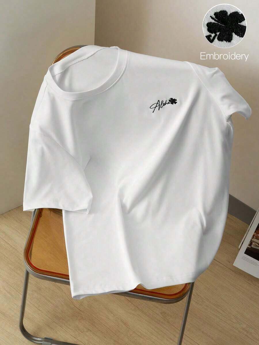 Men's Casual Short Sleeve Crew Neck Summer Print T-Shirt, Summer Streetwear Tee, Drop Shoulder Tee, Gifts For Boyfriend, Back To School Graphic Tees - 軍綠色 - 查看 1