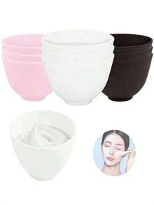 Bộ 4/2 tô trộn mặt nạ gấp gọn, tái sử dụng, thích hợp để tự làm mặt nạ và chăm sóc da, bền và dễ vệ sinh, phù hợp sử dụng tại nhà, salon và spa, không chứa paraben. - Nhiều màu - Xem 1