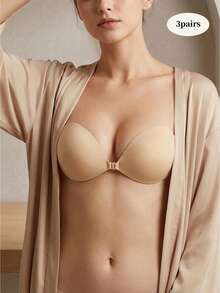 3 Pairs Summer Women Thin Seamless Breathable Invisible Bra Petals, Push-Up Bra Pads With Anti-Slip And Long-Lasting Adhesive, Honeycomb Perforated Design For Comfort And Sweat-Free Wear, Specially Designed For Backless And Spaghetti Strap Outfits - Multicolor - View 6