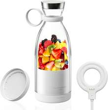 Portable Blender,Fashion Portable Blender For Shakes And Smoothies 11.8 Oz,USB Fast Charging Mini Mixer Bottle,Take It For Traveling, Outdoor, Gym, Office, Cars, Gift - trắng - Xem 2