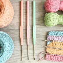 3pcs Crochet Plastic Handle Knitting Needles, Suitable For Yarn, DIY Crafts, Elegant Gift For Women Knitting Tools - 3pcs - View 5