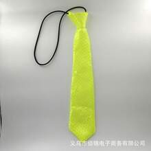 Children's Sequin Tie For Kids' School Performances, Stage Shows, Carnival, Shiny, No-Need-To-Tie Reflective Tie - 螢光黃 - 查看 11