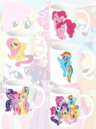 MY LITTLE PONY 1pc 11.83oz Ceramic Cup, Cute Rinse Cup, Ideal For School And Office Use, Perfect Gift For Teenagers' Birthday, Christmas, Back To School, Also Great For Birthday Celebration, Gifts For Friends, Decoration, Home Decor, Valentine's Day