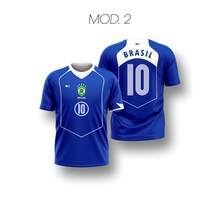 Brazil World Cup Personalized Dryfit Men's Football Jersey With Exclusive Retro Urban Prints - MOD 2 - View 1