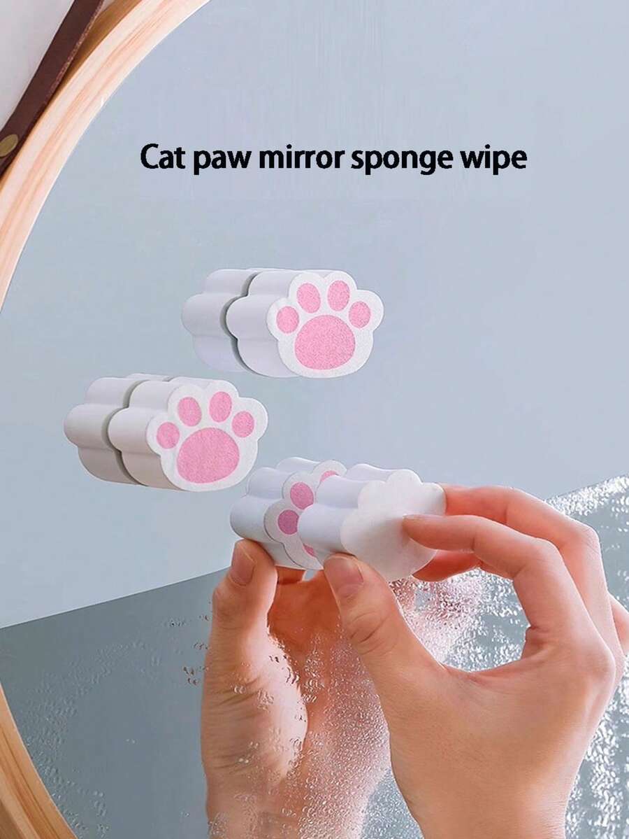 1pc Mirror Cleaning Wet Wipes, Bathroom Glass Mirror & Faucet Descaling Cleaning Sponge, Magic Wipe To Remove Stains Without Leaving The Bathroom