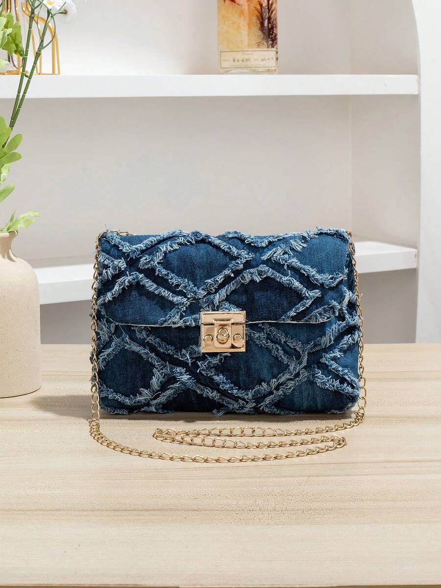 新品歐美風多功能包批發，小眾甜美小方肩背斜挎包，牛仔肩背包，牛仔小方包，適合女性、女孩、學生，適用於節日、場合、旅行、開學、聚會