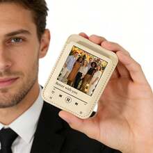 1pc Customized Photo & Text Phone Grip Holder, Music Player Style, Gift For Couples, Friends, Family, Fashionable & Romantic, Mother's Day Gift, Customized Phone Grip - Pink - View 5