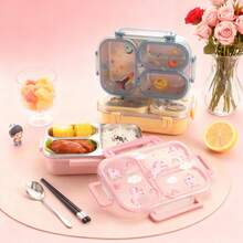 900ML 304 Stainless Steel Lunch Box With Compartments,Divided Bento Box, Sealed Leak-Proof Lunch Container, Portable Large Capacity Fruit Salad Food Storage Container,Hot Water Heatable,Dishwasher & Microwave Allowable,Suitable For Students And Adults Use In Home, School, Office, Picnic,Back To School - Multicolor - View 12