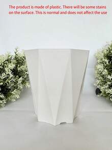 1 pieza Maceta grande y gruesa con forma de diamante, maceta de plástico de resina para flores y plantas para el balcón, la sala de estar - A - Ver 13