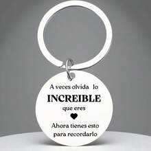 1 chiếc, Móc khóa mang thông điệp truyền cảm hứng từ Tây Ban Nha, Quà tặng cho con trai, con gái, phụ nữ, nam giới, Quà sinh nhật - Bạc - Xem 6