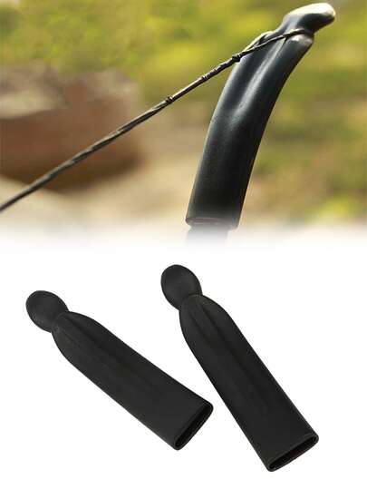 2件装户外狩猎射箭配件耳罩，反曲弓耳罩6*30mm，弓梢保护套防止弓弦滑脱。弓箭替换零件。