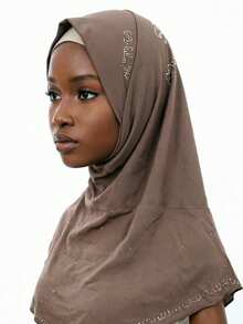 1条优雅涤纶纤维镀金头巾，休闲透气百搭雪纺围巾，适合所有季节 - 彩色 - 查看 6