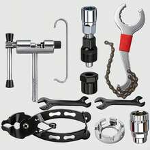 Bộ dụng cụ sửa chữa xe đạp 7/8/9 món - Bộ dụng cụ bảo dưỡng xe đạp 10 món, bao gồm dụng cụ tháo xích, dụng cụ tháo tay quay, dụng cụ tháo vòng khóa líp và cờ lê, phù hợp cho xe đạp leo núi, xe đạp đường trường và sửa chữa xe đạp. - A - Xem 3