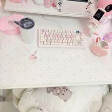 Cute Pink Polka Dot Pu Leather Mousepad Office Desk Mat Mouse Pad Computer Speed Type Carpet Mat Player Laptop Keyboard Cartoon WBVR - 查看 1