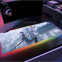 Frieren RGB Gamer XXL Mousepad: Frieren, Gloomy, Sky, Iron!Anime Desk Mat - 3 - View 2